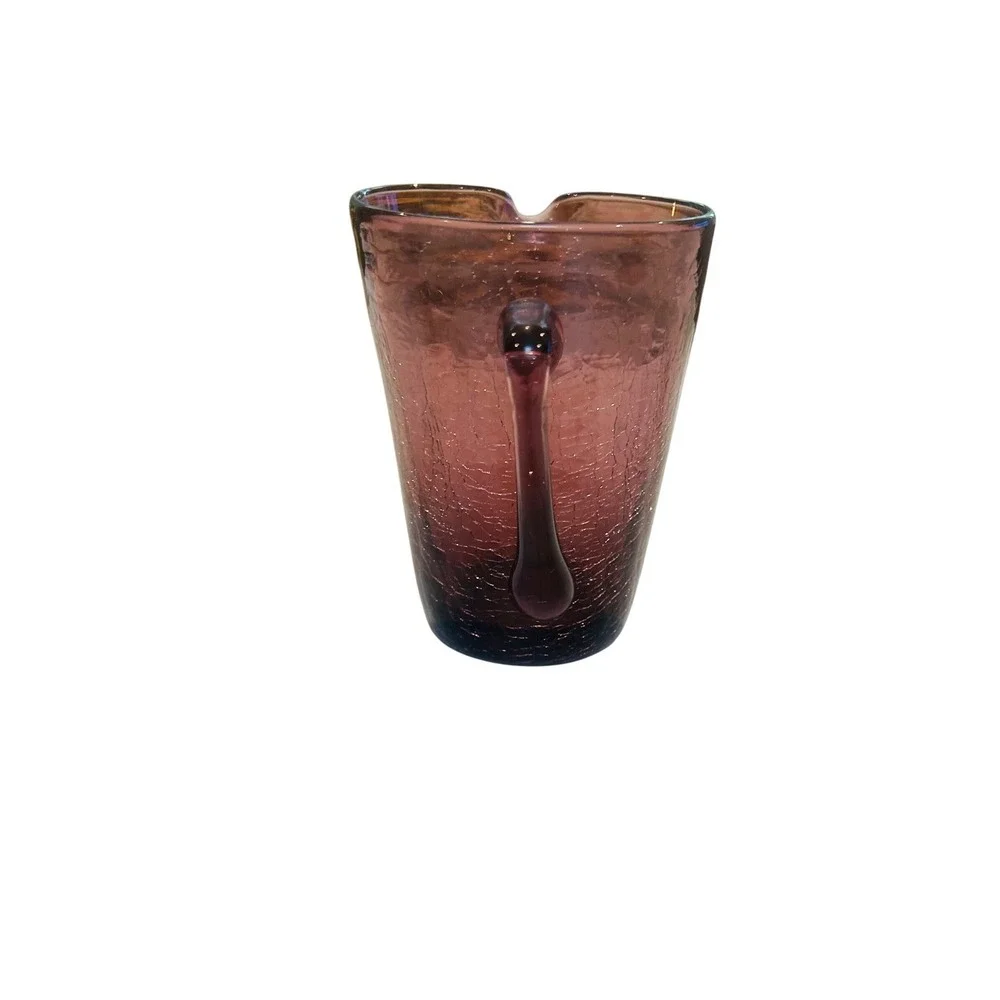 Purple‎ Crackle Glass Pitcher Beverage Server Drink Dispenser Kitchen Decor